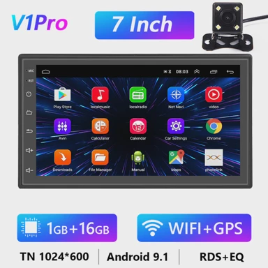 Multimedijski uređaj za Volkswagen, Nissan, Hyundai, Toyota, Podofo auto radio GPS 2 din, Android 10.0, Auto Carplay, univerzalni 7", 1GB 16GB